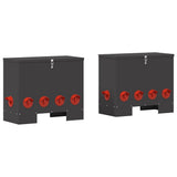Chicken Feeder 2 pcs Black 60.5 x 29 x 51 cm Cold-Rolled Steel 879978
