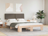 Bed Frame with Upholstered Headboard Taupe 120 x 200 cm 877492