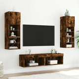 TV Cabinets with LED Lights 2 pcs Smoked Oak 60x30x30 cm 837136