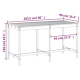 Garden Table Grey 203.5x90x110 cm Solid Wood Pine 824104