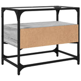 TV Cabinet with Glass Top Grey Sonoma 60x35x51 cm Engineered Wood 846057