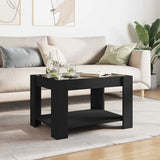 Coffee Table with LED Black 73x53x45 cm Engineered Wood 847547