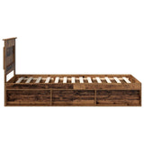 Bed Frame with Headboard Old Wood 90 x 200 cm Solid Pine Wood 3410142