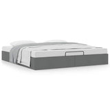 Ottoman Bed Frame without Mattress Dark Grey Super King Fabric 3310923