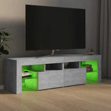 TV Cabinet with LED Lights Concrete Grey 140x36.5x40 cm 804368
