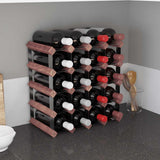Wine Rack for 20 Bottles Brown Solid Wood Pine 340892