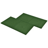 Fall Protection Tiles 6 pcs Rubber 50x50x3 cm Green 92321