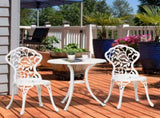 3 Pcs Aluminium Bistro Set Garden Furniture Dining Table Chairs Antique Outdoor Seat Patio Seater T3398P322100