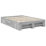 Bed Frame Grey Sonoma 150 x 200 cm Engineered Wood 3408751