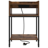 Bedside Cabinet Smoked Oak 40 x 40 x 61 cm Engineered Wood 859474