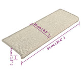 Stair Mats 15 pcs 65x21x4 cm Silver Rectangular Edge 326907