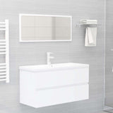 Sink Cabinet with Built-in Basin White Engineered Wood 3071648