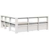 Bookcase Bed without Mattress White 140x190 cm Solid Wood Pine 3324361