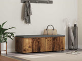 Hall Bench Old Wood 100 x 38 x 46 cm Engineered Wood and Fabric 891494