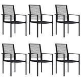 Dining Set Black Powder-Coated Steel Large Durable Dining Set 3060259