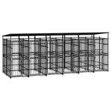 Outdoor Dog Kennel with Roof Steel 11.06 m 3097951