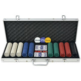 Poker Set with 500 Chips Aluminium 80180