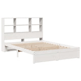 Bookcase Bed without Mattress White 120x200cm Solid Wood Pine 3322392