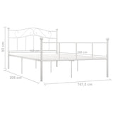 Bed Frame White Metal 160x200 cm Durable Rectangular 284520