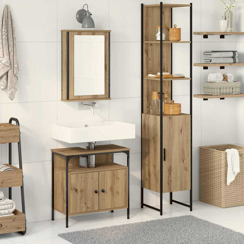 Bathroom Furniture Set 3 pcs Artisan oak 33 x 33 x 185.5 cm 3334396