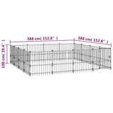 Outdoor Dog Kennel Steel 15,05 m 3124626