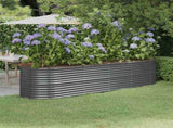 Garden Raised Bed Galvanised Steel 296x80x68 cm Anthracite 318961