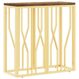 Console Table Gold Stainless Steel and Solid Wood Reclaimed 350038