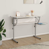 Craft Desk White&Grey 110x53x cm Engineered Wood&Steel 340928