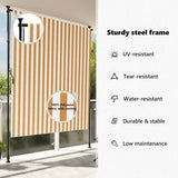 Outdoor Roller Blind Orange and White 200x270 cm Fabric&Steel 368771