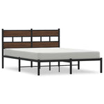 Bed Frame without Mattress with Headboard Brown Oak 150x200 cm King Size 4017153