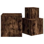 ZNTS Side Tables 3 pcs Smoked Oak Engineered Wood 815987