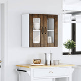 Kitchen Wall Cabinet with Glass Door Lucca Smoked Oak Engineered Wood 853912
