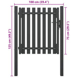 Garden Fence Gate Steel 100x75 cm Anthracite 146327
