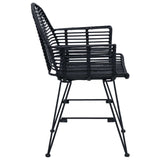 Dining Chair 2 pcs Rattan and Iron Black 57 x 55 x 85 cm 42011559