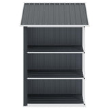 Garden Shed with Rack Anthracite 205x130x183 cm Iron 47106