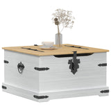 Storage box with Shelf White 78 x 78 x 45 cm Solid Pine Wood 42024939