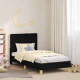Children's Bed Frame with Headboard Black 80 x 160 cm Fabric 42010986