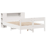 Bookcase Bed without Mattress White 120x190 cm Small Double Solid Wood Pine 3322961