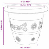 Round Flower Pot 24 pcs Brick Red 26 x 21.5 cm Plastic 42020290