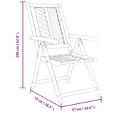Reclining Garden Chair Set of 2 Natural wood color 362231