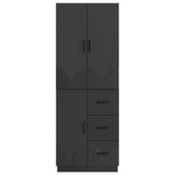 Cabinet Set 2 pcs Black Engineered Wood 3416818