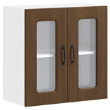 Kitchen Wall Cabinet with Glass Door Kalmar Brown Oak Engineered Wood 853674