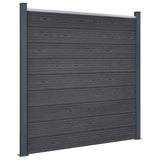 Fence Panel Set Grey 872x186 cm WPC 3211835
