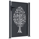 Garden Gate Anthracite 105x155 cm Steel Tree Design 153157