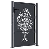 Garden Gate Anthracite 105x155 cm Steel Tree Design 153157