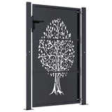 Garden Gate Anthracite 100x150 cm Steel Tree Design 153157