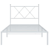 Metal Bed Frame without Mattress with Headboard White 90x200cm 376544