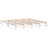 Bed Frame without Mattress White 200x200 cm Solid Wood Pine 3306508