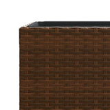 Garden Planters 2 pcs Brown 40x40x80 cm Poly Rattan 3210520