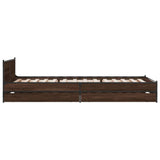 Bed Frame with Drawers without Mattress Brown Oak 100x200 cm 3279966